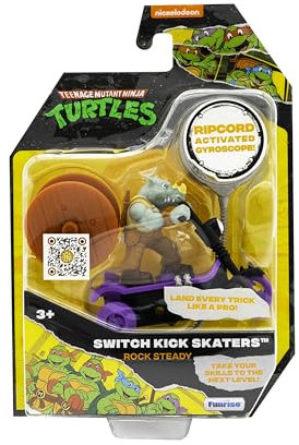Teenage Mutant Ninja Turtles | Rock Steady Mutant Mayhem Gyro Selbststabilisierendes Skateboard-Spielzeug mit Reißleine | TMNT Swich Kick Skaters, Classic Edition, Alter 3+ Geschenke & Spielzeug