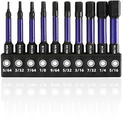 Schrauber Bit Set, Torx Bit Set Impact Wrench Long 50 mm 1/4 Inch S2 Screwdriver with Magnetic Crewdriver Hex Shank for Impact Wrenches (2.5/3/3.5/4/5/6/7/8 mm)