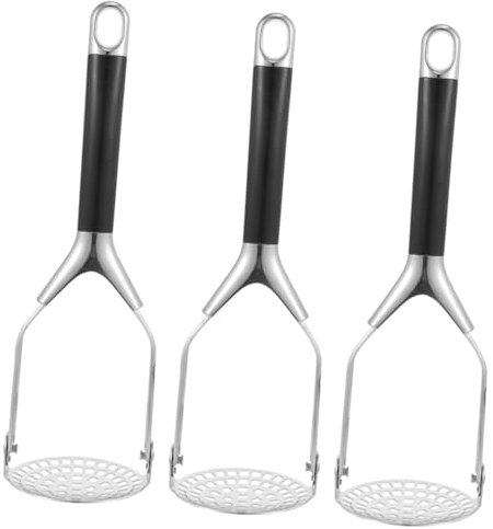 Triturador de patatas, 3 piezas Prensa de patatas de acero inoxidable Triturador de patatas manual Triturador de prensa de patatas Triturador de patatas de cocina Triturador de frutas Triturador de pa