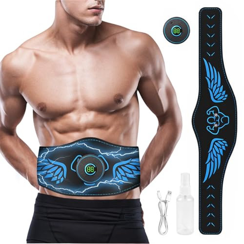 ems Bauchmuskeltrainer Elektrisch, Bauchtrainer Elektrisch mit USB Aufladbares und Display Bildschirm, 6 Modi & 9 Intensitäten, Elektrischer Muskelstimulator Trainingsgerät Männer Frauen Bauch Fitness