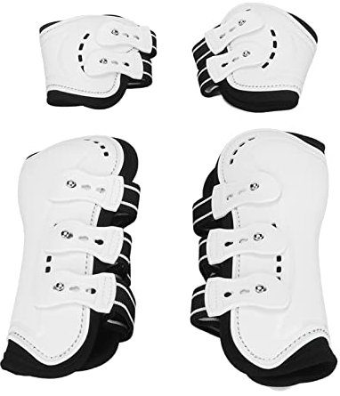 OPPWONG Schienengamaschen für Pferde, Sicherer Beinschutz, Pferdegamaschen, Fliegengamaschen für Pferde, 4er-Set, Vorne Offen, Springsehnen-Pferdegamaschen Zum Reiten, Stoßdämpfender