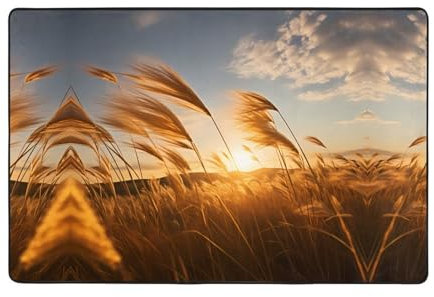 WZYWHJ Reeds in The Wind Printed Anti-Slip Floor mat Carpet Rug 72x48 for Living Room Office Coffee Table Bed Balcony
