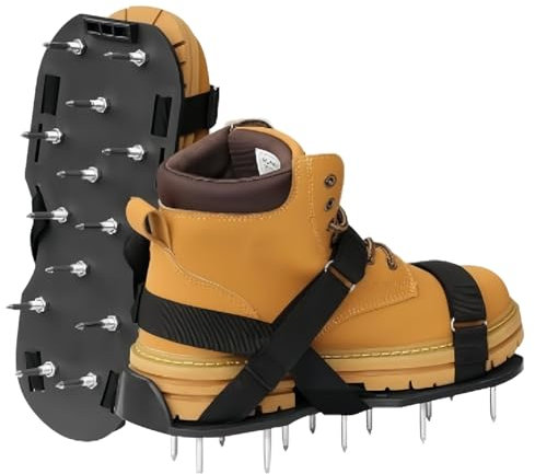 Scarpe Aeratore per Prato | Attrezzo per Arieggiatura del Terreno,Calzature con Chiodi per Arieggiare Prati Giardini Parchi e Aree Verdi