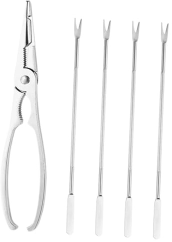 Healifty Forchette Lisce in Acciaio Inossidabile per Frutti di Mare Set di Utensili Attrezzi per Aprire Gusci di Granchio per Crostacei per Mangiare Frutti di Mare