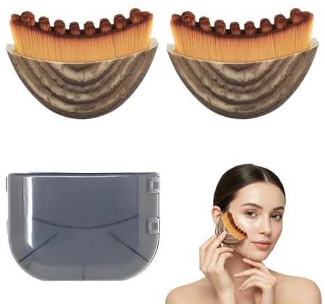GiftGem 2Pcs Lymphatic Contour Face Brush, Chin & Jawline Contouring Brush, Anti-Puffiness Lymphatic Drainage Face Brushs, Ergonomically Designed to Fit The Skin Precisely, with Box