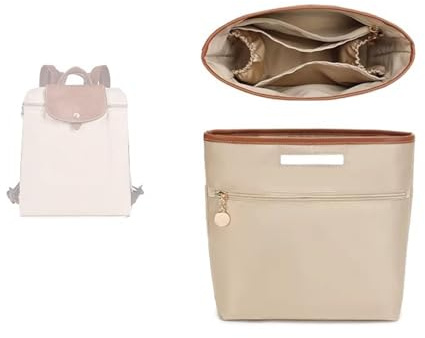 Organizador para Mochilas Longchamp, Funda de Almacenamiento de poliéster(Beige Vintage)