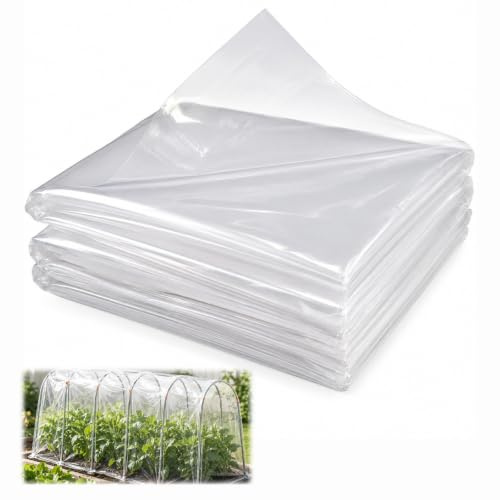 panemy 3*10m Plástico para Invernadero Transparente, Film de Polietileno para Proteger Plantas del Frío, Heladas, Sol y Lluvia, Cubierta Impermeable para Jardín, Huerto y Túnel de Cultivo