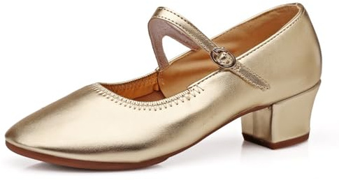 Chaussures Traditionnelles À Talons Épais pour Femmes Escarpins De Danse Mariée Carrés Élégantes Boucle