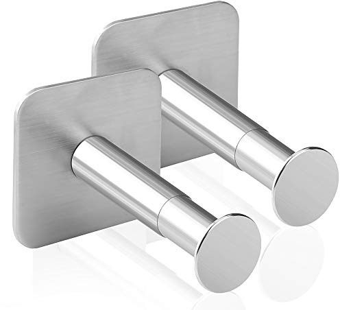 GEEKRIA Headphone Wall Mount, Extendable Stainless Steel Under Desk Headset Holder with 3M Adhesive Hooks, Dual Hanger for Most Headphones, Stick-On for Smooth Wall (2 Pack)