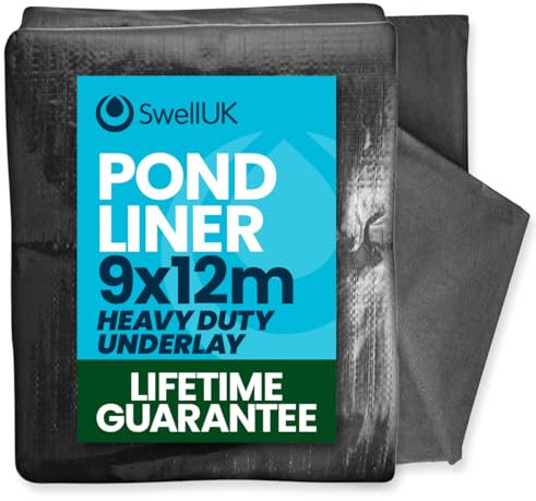 Swell UK 9m x 12m Pond Liner Heavy Duty Underlay | UV Resistant | Garden Fish Ponds