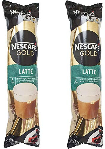 2 x Latte 8 Cups to Go Instant Coffee Milk Low Fat Hot Winter Walk Drink Just Add Water