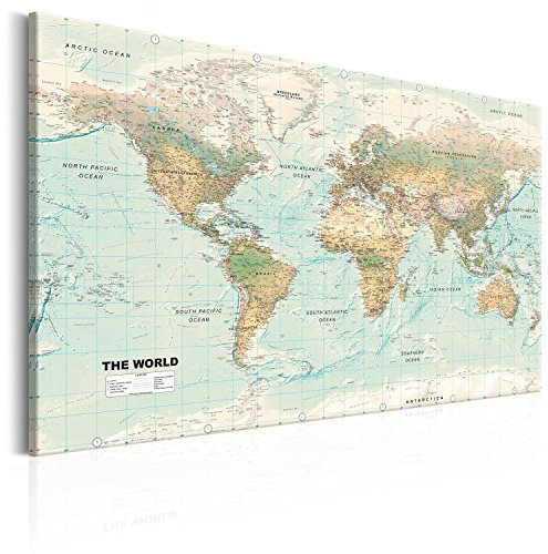 murando Acoustic Canvas Wall Art 120x80 cm / 47 x 32 picture with acoustic foam sound absorption print image Artwork 1 pc room acoustics soundproofing world map k-A-0207-b-d