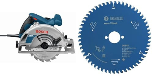 Bosch Professional GKS 190 Sierra circular (1400 W, Ø disco 190 mm, en caja) + BOSCH 2608644050 Disco de sierra circular CSB Expert madera: 190x30x56D