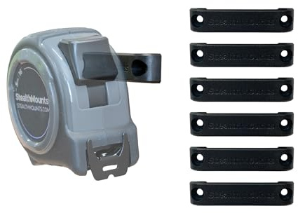 StealthMounts Black Bench Belt Plus - Universal Tool Holder | Bench Belt + Set | Perfect Tool Hanger for Power Tools, Tape Measures and Belt Clips (6 Pack)