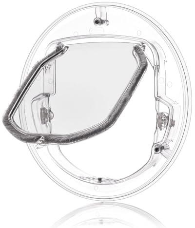 Qiilu Katzenklappe, 4-Wege-Verriegelung für Katzentüren, Tür für Kleine Haustiere für Katzen, Kleine Hunde, Welpen und Katzenklappe für Glastüren