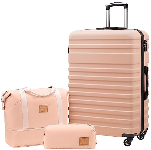 COOLIFE 3-Piece Luggage Set, 28 inch Large Suitcase Set for Checked Luggage