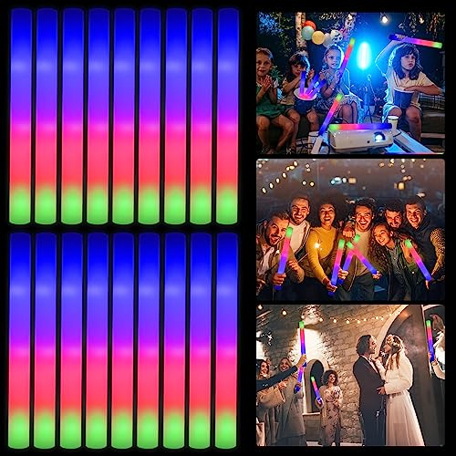 YYYuYong 50 Unidades Palos Led, Navidad Palos led para Bodas, Barras Luminosas, Sticks Luminosos para Fiestas, Palos de Espuma Luminosos con led Multicolor