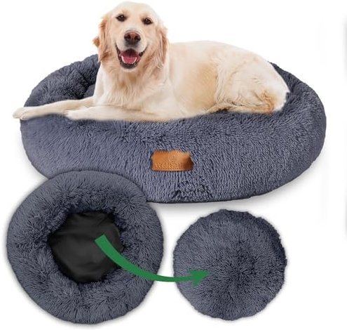 Veddelholzer Hundebett Katzenbett Hundekissen Hundebetten in Mehreren Größen Hundebett große mittelgroße kleine Hunde waschbar in hellgrau und dunkelgrau für alle Hunde & Katzen geeignet