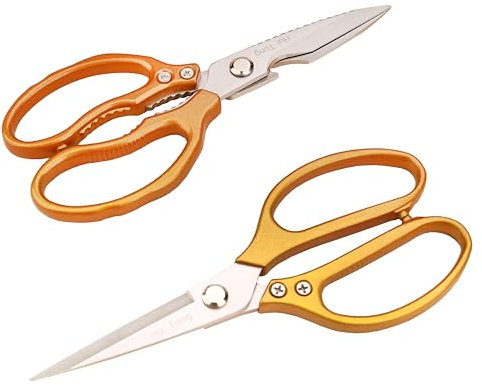 Hui Tong Multifunktionales scharfes Scheren-Set mit Griff aus Aluminiumlegierung, geeignet zum Schneiden von Stoffen, Leder, Kleidung: Küchenschere, geeignet zum Schneiden von Huhn, Knochen, Fleisch