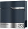 Graviers Design Briefkasten mit Zeitungsfach in Anthrazit RAL 7016 - Postkasten personalisiert Edelstahl Namensschild Straßenname Hausnummer - Wandbriefkasten Briefbox mit Schloss Zeitungsrolle
