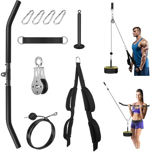 Kabelzug Fitness Latzug Gym Kabelsystem Latzug Fitnesssgeräte Kabelzug Pulley System Latzugmaschine Fitness Riemenscheibe Kabelmaschine für LAT Pull Down, Bizeps Curl