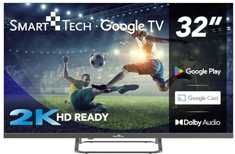 Smart Tech TV LED HD 32 (80 cm) Smart TV Google 32HG01V HDMI, USB, Résolution: 1366 * 768, [Classe énergétique E]