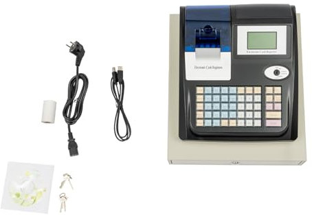 Cassa elettronica in acciaio inox Registratore di cassa supermercato al dettaglio Sistema di cassa con serratura cassetto cassetto serratura Pos Digital LED Display per il ristorante carte di