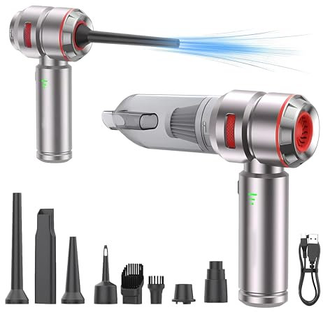 GYMIGO Handheld Vacuum Cleaner and Blower, 15000Pa 25-30min Runtime Car Vacuum Cleaner Cordless Portable with Suction and Blowing Functions, Rechargeable Car Vac Also Suitable For Home or an Office