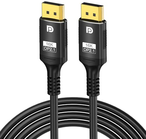 DUOBAGMA 16K DP 2.1 8K@120Hz, 4K@240Hz 80Gbps HDR Video Audio Displayport Kabel Display Port für Laptop TV Xbox Projektor Gaming Monitor (16K DP 2.1-2M)