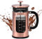 Panana French Press Kaffeebereiter, 1000 ml, Kaltgebrühter Kaffee, Teekanne für Reisen, hitzebeständige Dicke, Borosilikatglas, französische Presse (230B-Kupfer)