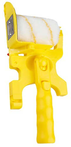 SHINEOFI Rouleau de Peinture Multifonction Portable en Abs Brosse Remplaçable pour Bordure Précise, Outil Pratique de Peinture Murale Jaune pour Décoration Intérieure