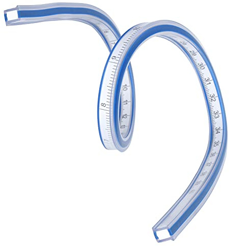 Smandy Regla Curva Flexible, Regla Flexible de Plástico para Proyectos de Costura y Manualidades, Herramienta de Medición Ajustable para Diseños Curvos Precisos (regla de serpiente de 40 cm)