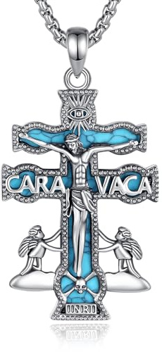 AEONSLOVE Saint Benoit Silver 925 Medalj för herr och dam, ärkeängeln Sankt Mikaels halsband | Sigill för de 7 ärkeänglarna | Saint Christopher | Caravacas kors | Jungfru Maria, religiösa smycken