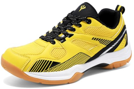 JiuQing Chaussures de badminton pickleball respirantes et légères pour homme | Chaussures de sport à lacets, antidérapantes, pour compétitions en plein air, volley-ball, tennis, squash