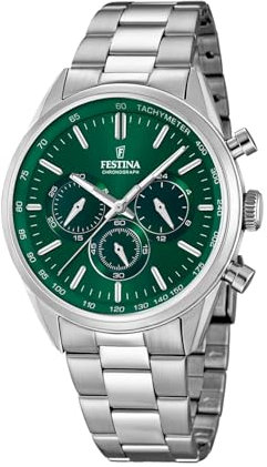 Relojes Festina Herren Analog Quarz Uhr mit Edelstahl Armband F16820/R