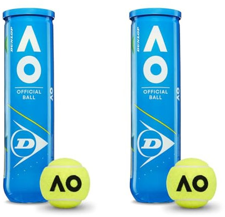 Dunlop Tennisball Australian Open - für Sand, Hartplatz und Rasen (1x4er Dose) (Packung mit 2)