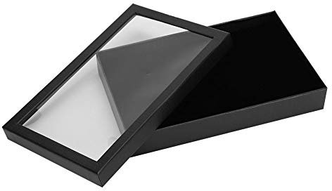 Hapivida Transparent Ring Box, Jewelry Storage Case 36 Slots Ring Display Tray Transparent Lid Flocking Lined Ring Earring Pendant Organizer for Necklace Bracelet(Black)