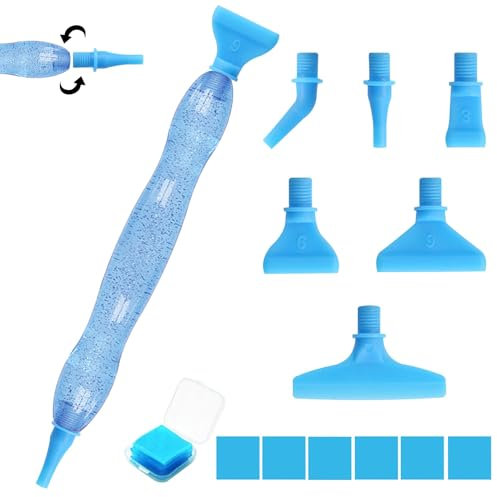 papasgix 13Pcs Diamond Painting Stift Zubehör, 5D Diamant Malerei Stift Werkzeug Set mit 5d Drill Pen Ersatzköpfe Diamond Painting Stifte Zum Befüllen für DIY Handwerk Nagelwerkzeug