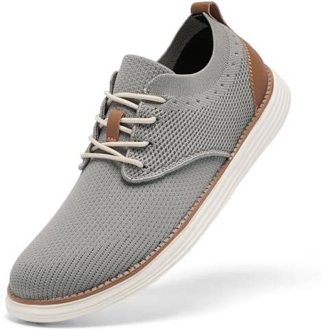 SHULOOK Chaussures d'été respirantes pour homme - Chaussures basses légères à lacets - Chaussures d'été Oxford - Baskets tricotées décontractées