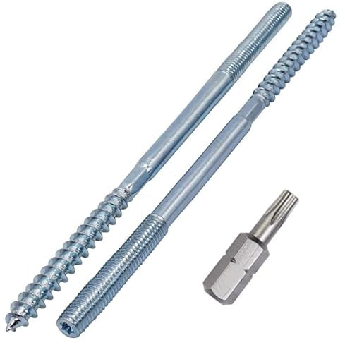 (Pack of 4) Hanger Bolts 5/16 x 7-7/8 (M8 x 200 mm), Double Ended Threaded Screws