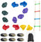 VEVOR Kit Ninja per Arrampicarsi sugli Alberi, 6 Cinghie a Cricchetto, Arrampicata sugli Alberi 12 Prese per Arrampicata sugli Alberi, 1 Scala da Arrampicata, Rocce da Arrampicata per Bambini, Adulti