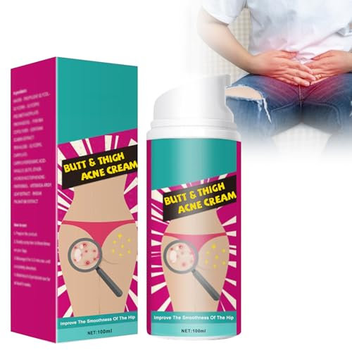 Acne Cleansing Cream for Buttocks and Thighs, Butt Acne Cream, Acne Cream for the Buttocks and Acne Pimple Cleansing Cream, Anti Pimple Cream on the Buttocks, Eliminates Acne, Pimples and Dark Spots