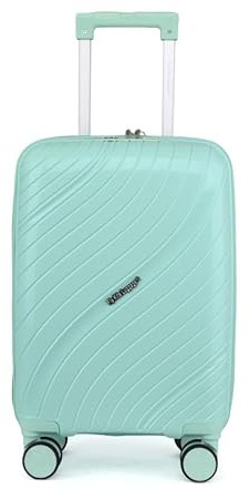 Fly Kite Luggage 18 Inch Cabin Suitcase 100% Polypropylene Hard Shell with Aluminium Trolley Handle, Real TSA Secure Lock 3 Digit 360° Smooth Detachable Wheels Lightweight Suitcase|Green