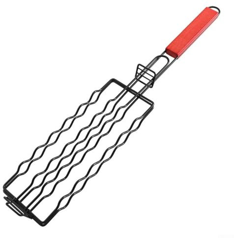 Cestello per barbecue con morsetto per salsiccia bloccabile, per picnic e barbecue all'aperto