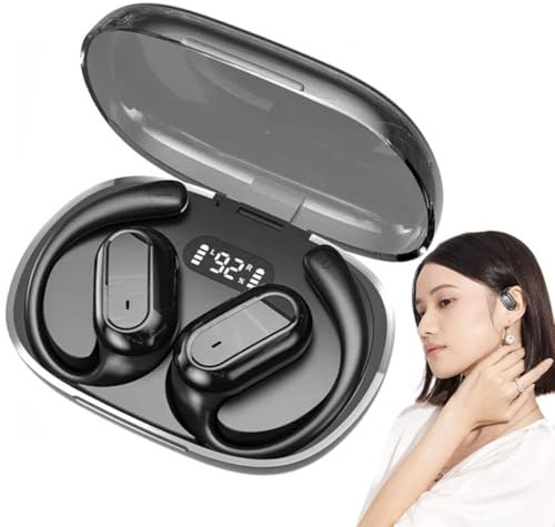 FiTspi Auriculares inalámbricos de oreja abierta, Bluetooth 5.4 con estéreo inmersivo, auriculares de conducción de aire para Android e iOS, auriculares deportivos impermeables para entrenamientos