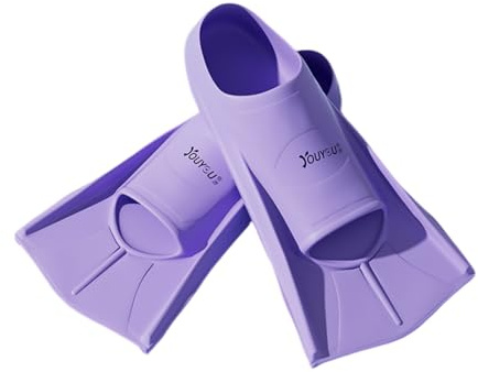ENEN Swim Fins Adult Training Size 33-47, Silicone Training Fin Swimming Adjustable Lightweight Fins Soft Comfort for Kids Children Adult Men Women