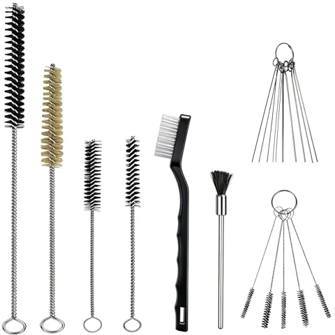 VOBOR 21 Pièces Kit de Nettoyage pour Pistolet à Peinture, Brosses de Pistolets Pulvérisateur Complet pour Nettoyer Les Pistolets à Peinture à L'aérographe Buses et Embouts