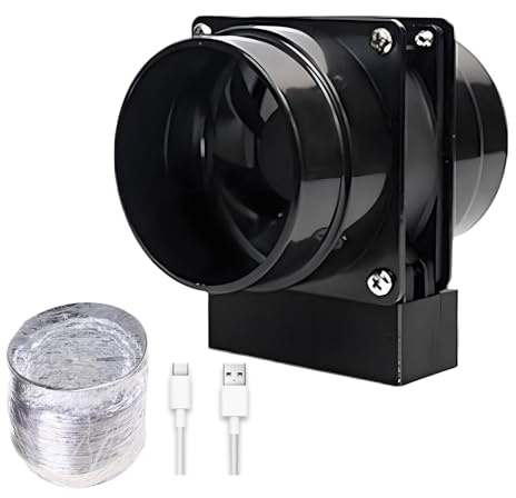 YUPEIUKLI Ventilador de extracción Recargable por USB de 8 cm con Motor de 2200 RPM y 3 velocidades Ajustables para impresoras y Estaciones de Soldadura.