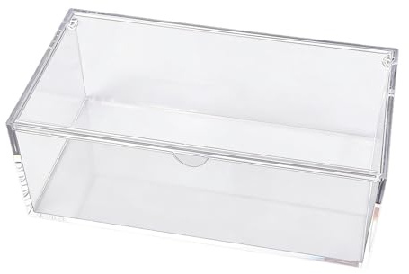 SiaBiced Organizador de Alimentos Rectangular, Contenedor, Caja de Almacenamiento Transparente con Tapa Abatible, Transparente