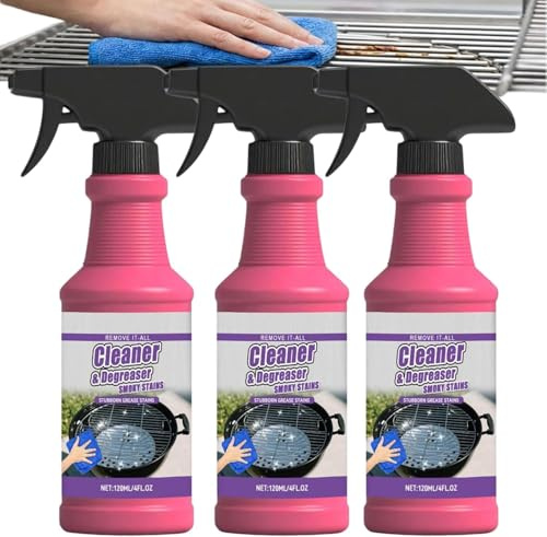Spray Dégrasseur Pour Gril, Nettoyant Barbecue Fast-Acting Heavy-Duty pour Grilles de Cuisson, Élimine les Graisses Incrustées et Résidus Alimentaires Brûlés – Pour Four, Poêle, Plancha (3PCS)